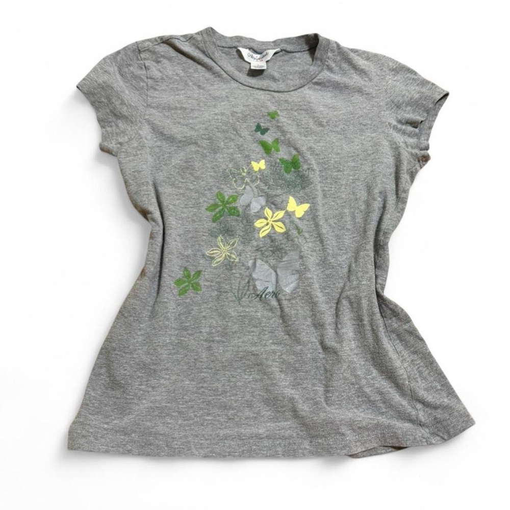Vintage Y2K Aeropostale Butterfly Graphic Baby Tee Size L